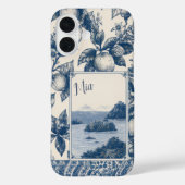 Coques Case-Mate iPhone Citron bleu personnalisé (Verso)