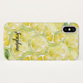 Coques Case-Mate iPhone Citron frais : Aquarelle personnalisée Citrons Tél (Dos (Horizontal))