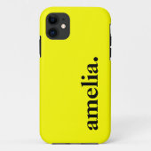 Coques Case-Mate iPhone Citron jaune uni couleur Nom élégant (Dos)
