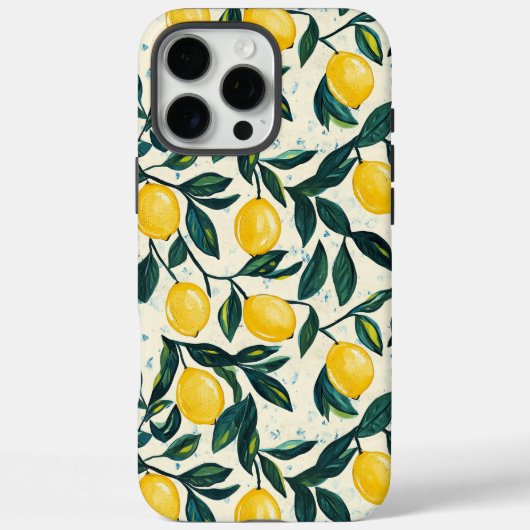 Coques Case-Mate iPhone Citron jaune vif à motif (Verso)