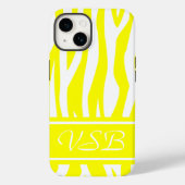 Coques Case-Mate iPhone Citron jaune zèbre Imprimer avec monogramme (Verso)