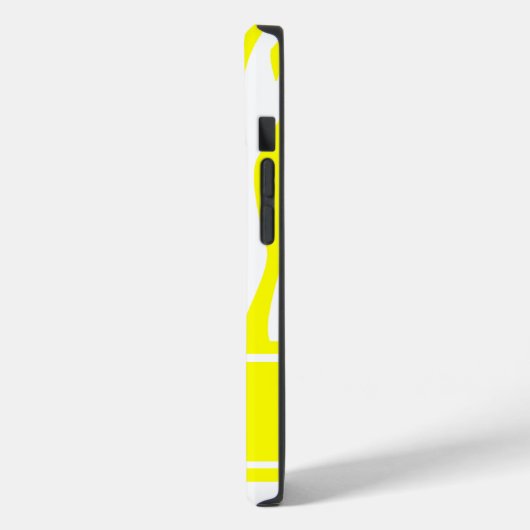 Coques Case-Mate iPhone Citron jaune zèbre Imprimer avec monogramme (Verso / Gauche)