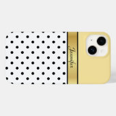 Coques Case-Mate iPhone Citron personnalisé unique Jaune, point noir blanc (Verso (horizontal))