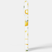 Coques Case-Mate iPhone Citrons à l'aquarelle avec monogramme cœurs (Verso / Gauche)