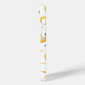 Coques Case-Mate iPhone Citrons à l'aquarelle avec monogramme cœurs (Verso / Gauche)