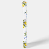 Coques Case-Mate iPhone Citrons à l'aquarelle avec monogramme de fleurs bl (Verso / Gauche)