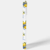 Coques Case-Mate iPhone Citrons à l'aquarelle avec monogramme de fleurs bl (Verso / Droite)