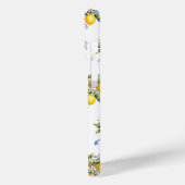Coques Case-Mate iPhone Citrons à l'aquarelle avec monogramme de fleurs bl (Verso / Gauche)