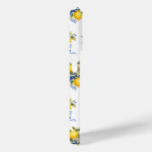 Coques Case-Mate iPhone Citrons à l'aquarelle avec monogramme de fleurs bl (Verso / Droite)