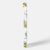 Coques Case-Mate iPhone Citrons à l'aquarelle avec monogramme de fleurs bl (Verso / Gauche)