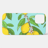 Coques Case-Mate iPhone Citrons, Arrière - plan Bleu Vibrant sans couture. (Verso (horizontal))
