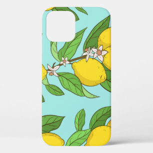 Case-Mate iPhone Case Citrons, Arrière - plan Bleu Vibrant sans couture.