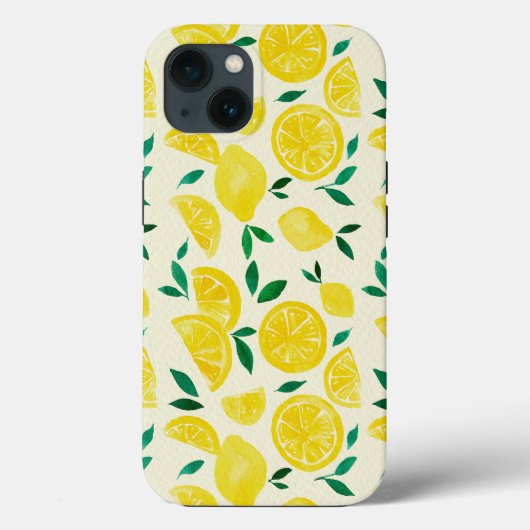 Coques Case-Mate iPhone citrons d'aquarelle - jaune et vert (Verso)