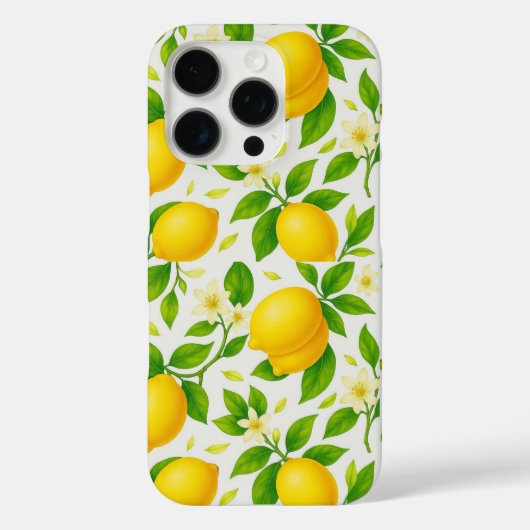 Coques Case-Mate iPhone Citrons et fleurs d'aquarelle - Citrus frais (Verso)