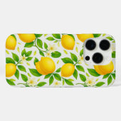 Coques Case-Mate iPhone Citrons et fleurs d'aquarelle - Citrus frais (Verso (horizontal))