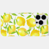 Coques Case-Mate iPhone Citrons et motif feuille (Verso (horizontal))