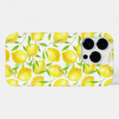 Coques Case-Mate iPhone Citrons et motif feuille (Verso (horizontal))
