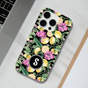 Coques iPhone 16 Pro Citrons et tulipes Motif Floral Citrus Monogramm