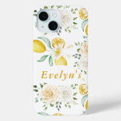 Coques Case-Mate iPhone citrons Eucalyptus Roses Blush Nom personnalisé (Verso)