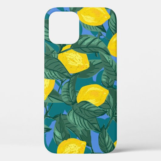 Coques Case-Mate iPhone Citrons, feuille : motif tropical d'agrumes. (Verso)
