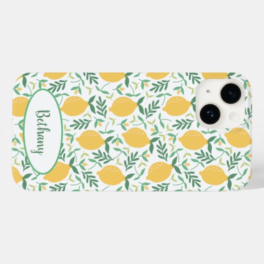 Coques Case-Mate iPhone Citrons funky et chic Feuille (Verso (horizontal))