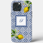 Coques Case-Mate iPhone Citrons italiens bleu carreaux blancs iPhone / coq (Verso)