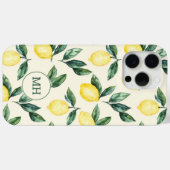 Coques Case-Mate iPhone Citrons jaunes monogrammes Initiales modernes Moti (Verso (horizontal))