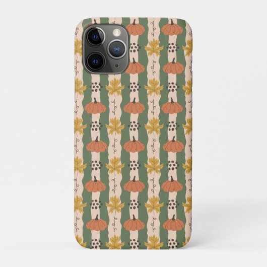 Coques Case-Mate iPhone Citrouille à main et Motif feuille (Dos)