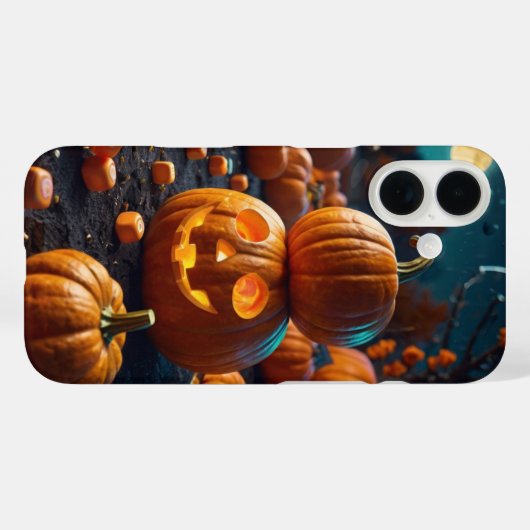 Coques Case-Mate iPhone Citrouille affamé (Verso (horizontal))