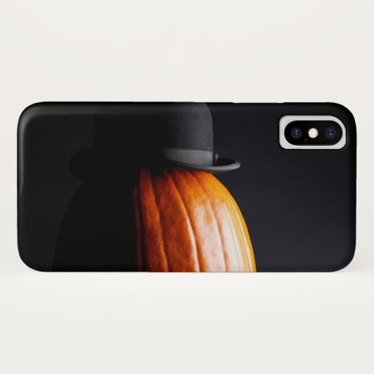 Coques Case-Mate iPhone Citrouille dans un Casquette Bowler (Dos (Horizontal))