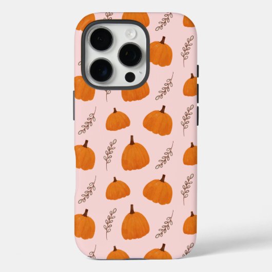 Coques Case-Mate iPhone Citrouille d'automne Motif rose (Verso)