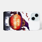 Coques Case-Mate iPhone Citrouille d'Halloween, Casquette sorcier et chats (Verso (horizontal))