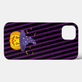 Coques Case-Mate iPhone Citrouille d'Halloween et rayures noires (Verso (horizontal))