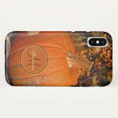 Coques Case-Mate iPhone Citrouille et monogramme aigre-doux de thème (Dos (Horizontal))