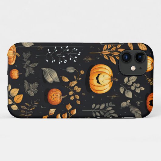 Coques Case-Mate iPhone Citrouille Feuille en chute d'automne (Dos (Horizontal))