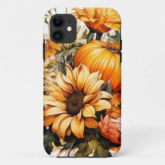 Coques Case-Mate iPhone Citrouille Feuille en chute d'automne (Dos)