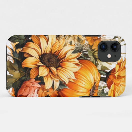 Coques Case-Mate iPhone Citrouille Feuille en chute d'automne (Dos (Horizontal))