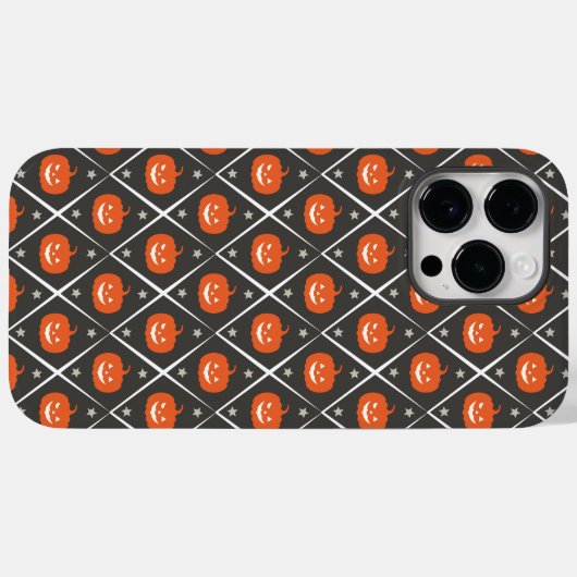 Coques Case-Mate iPhone Citrouille Halloween Motif sans couture (Verso (horizontal))