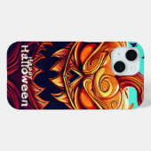 Coques Case-Mate iPhone Citrouille orange effrayante avec visage, Hallowee (Verso (horizontal))