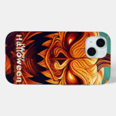 Coques Case-Mate iPhone Citrouille orange effrayante avec visage, Hallowee (Verso (horizontal))
