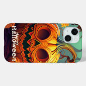 Coques Case-Mate iPhone Citrouille orange effrayante avec visage, Hallowee (Verso (horizontal))