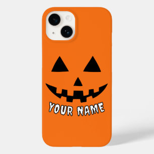 Coque Pour iPhone 14 Citrouille orange personnalisé Halloween Votre Nom