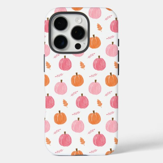 Coques Case-Mate iPhone Citrouille  rose orange Motif Feuille (Verso)