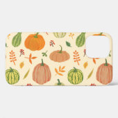 Coques Case-Mate iPhone Citrouille vert et orange, motif sans soudure. (Verso (horizontal))