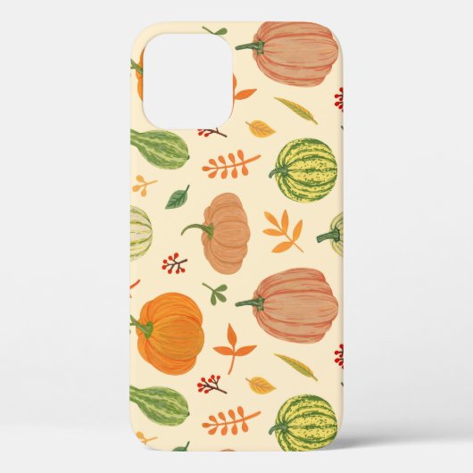 Coques Case-Mate iPhone Citrouille vert et orange, motif sans soudure. (Verso)