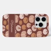 Coques Case-Mate iPhone Citrouilles d'automne marron neutre (Verso (horizontal))