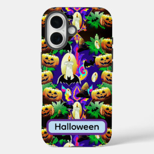 Coques iPhone 16 Citrouilles effrayantes et motifs somptueux pour H