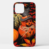 Coques Case-Mate iPhone Citrouilles sculptés d'Halloween avec feuilles d'a (Verso)
