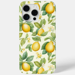 Coque iPhone 15 Pro Max Citrus aux fleurs de citron méditerranéen