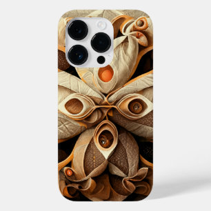 Coque Pour iPhone 14 Pro Citrus Beige Brown Décor Plaid Motif